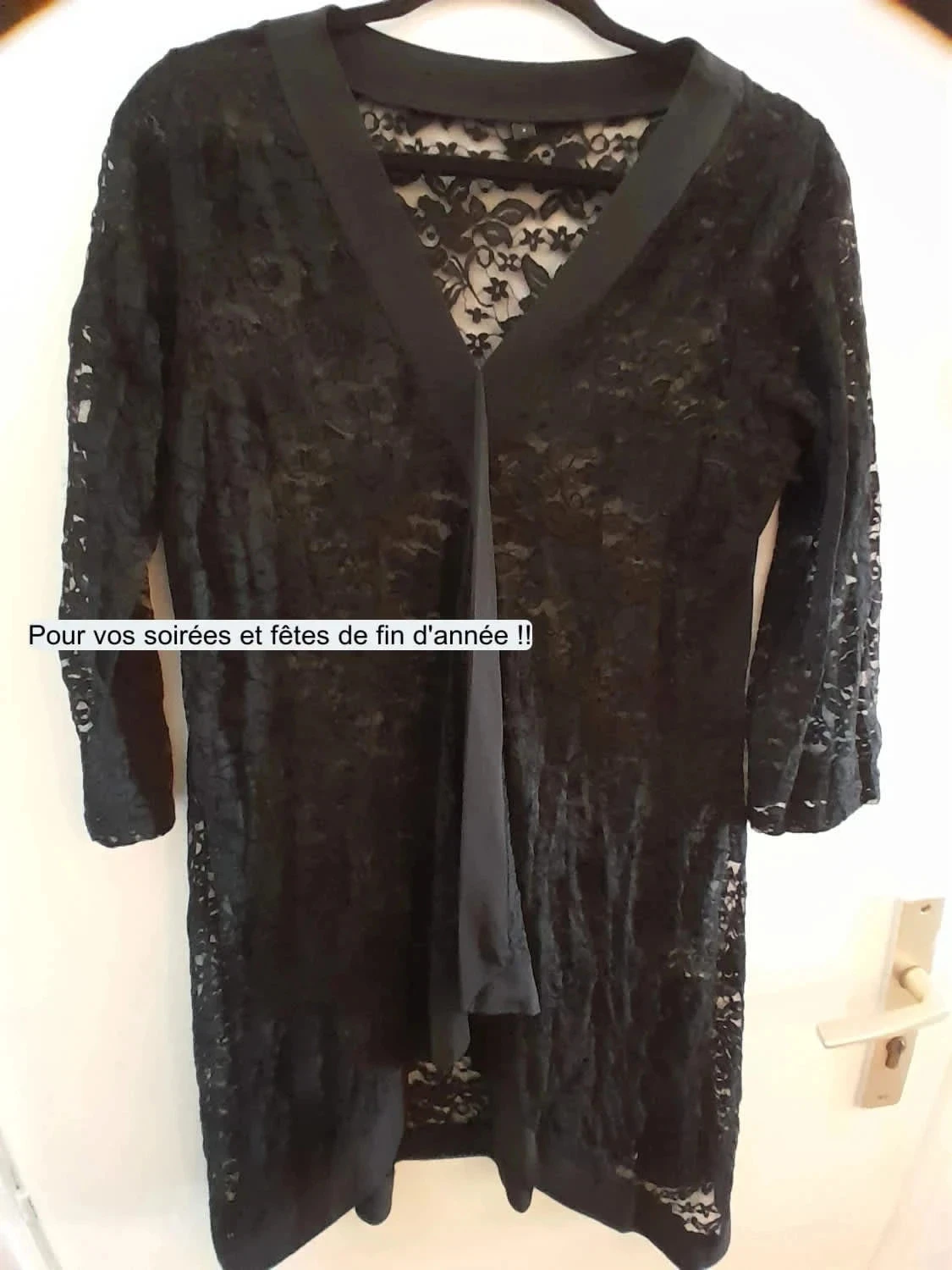 Superb black lace tunic, size 2 (38/40) Gothic style – photo 2